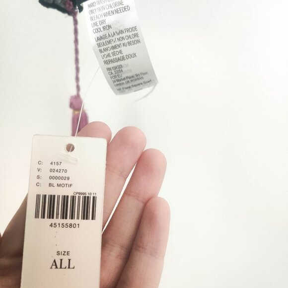 Anthropologie Saachi Floral Tassel Square Scarf OS - Picture 8 of 9